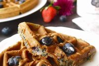 Paleo Gluten-Free Crushed Blueberry Waffles