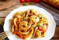 Zesty Cajun Shrimp & Potato Noodle Bake
