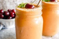 Vibrant Cherry Mango Carrot Greek Yogurt Smoothie