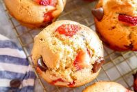 Luscious Dairy Free Strawberry Chocolate Chip Muffins with Olive Oil