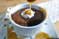 Decadent Paleo Gluten-Free Caramel Chocolate Lava Cake