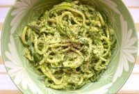 Fresh Zucchini Noodles with Pesto and Kale