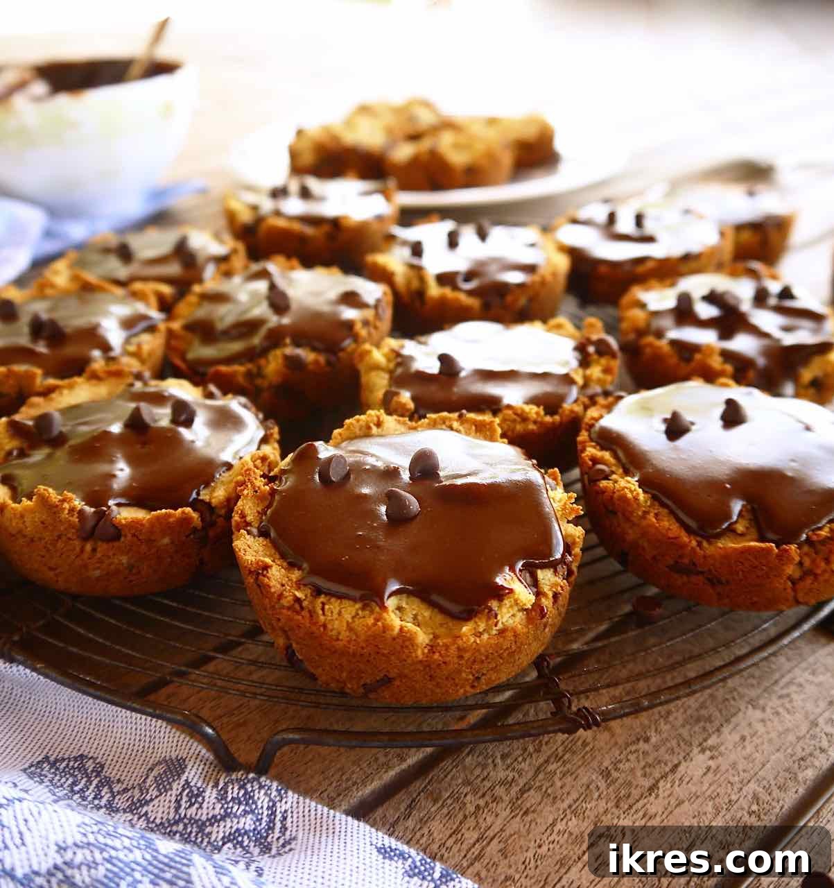 Paleo Chocolate Chip Cookie Cake Cups 3 Close-up of a Paleo Chocolate Chip Cookie Cake Cupcake