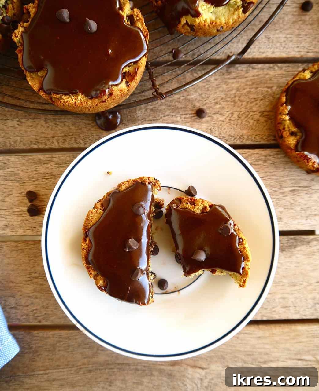 Paleo Chocolate Chip Cookie Cake Cups 5 Hands holding a Paleo Chocolate Chip Cookie Cake Cupcake
