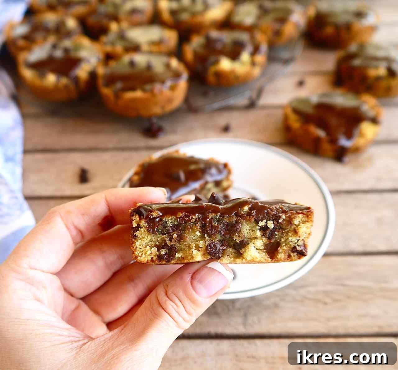 Paleo Chocolate Chip Cookie Cake Cups 7 Seven Paleo Chocolate Chip Cookie Cake Cupcakes on a cooling rack