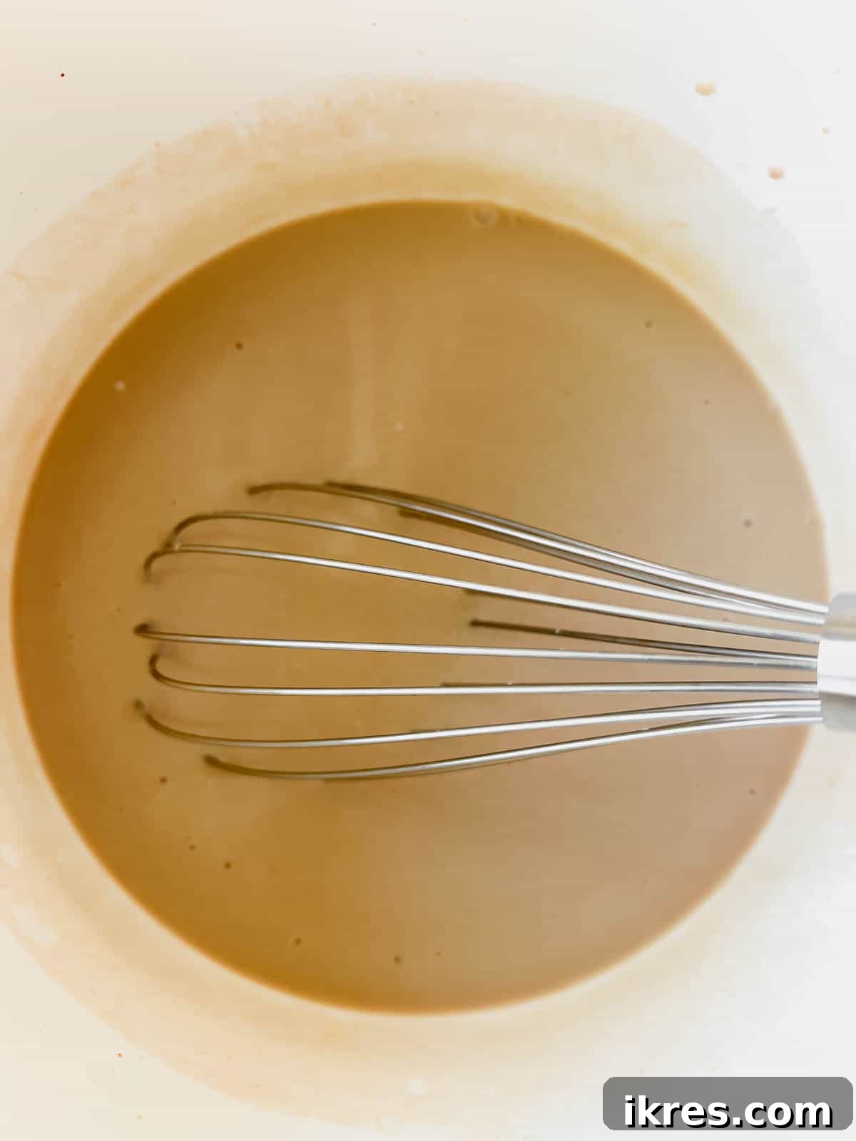 Dairy Free Irish Cream Liqueur From Scratch 6 All the Irish cream ingredients thoroughly mixed together in a bowl.