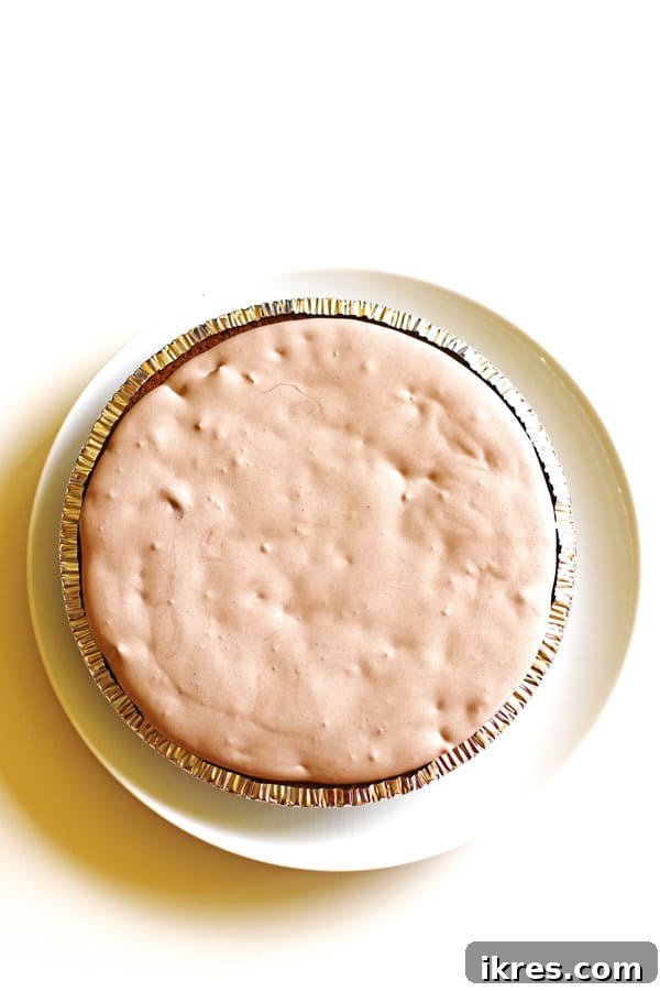 Ice Cream Pie mixture poured into pie crust