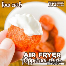Air Fryer Pepperoni Chips, a low carb snack