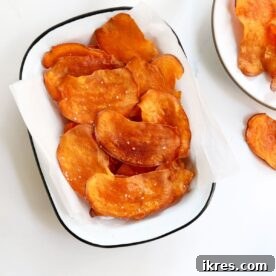 Baked Sweet Potato Chips in a basket