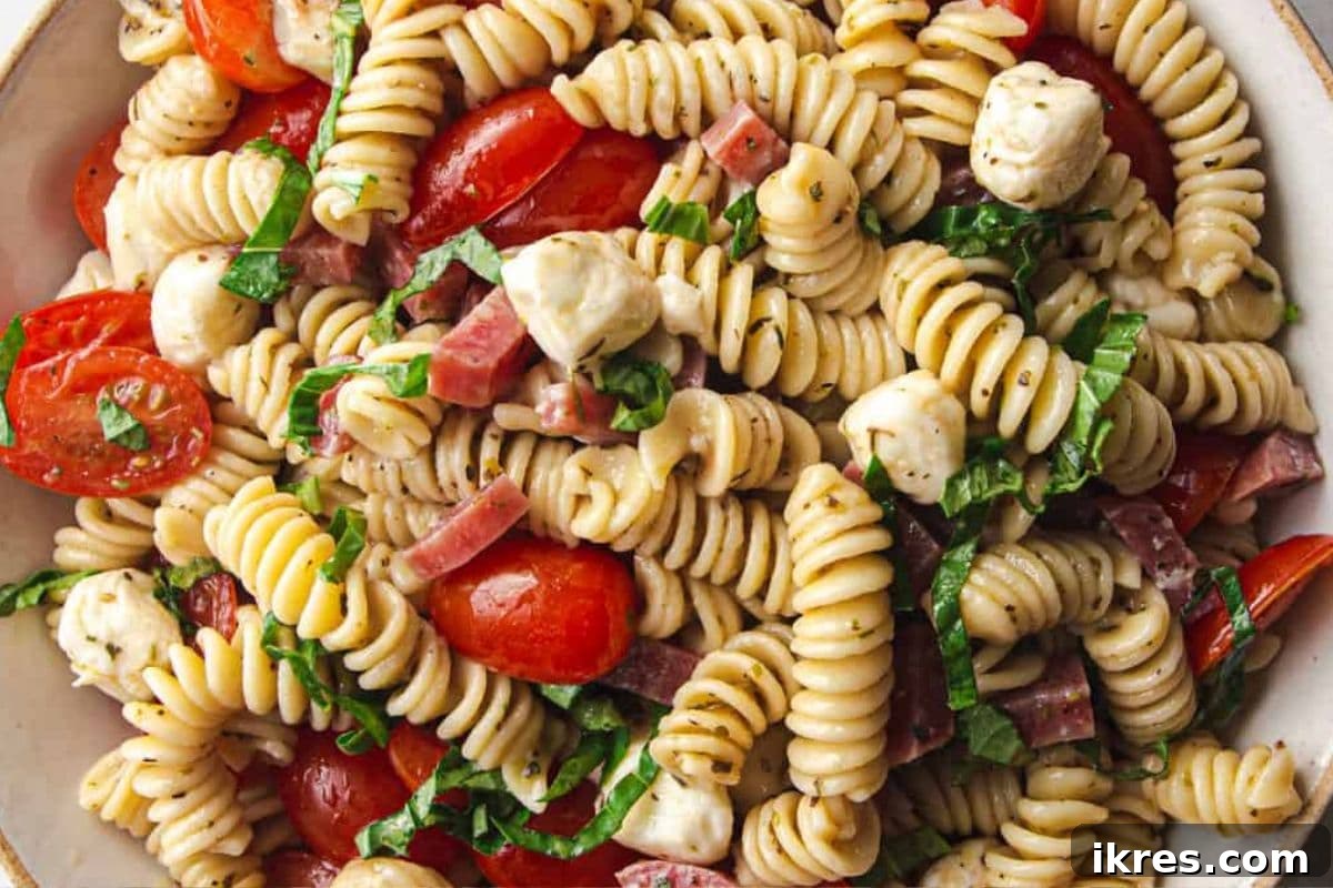 Instant Pot Pasta Salad with tender pasta and tangy vinaigrette