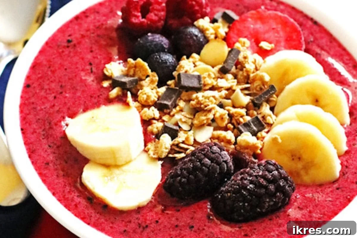 21 Afterschool Snack Hacks Kids Will Devour 21 Fresh berry banana smoothie bowl garnished with berries