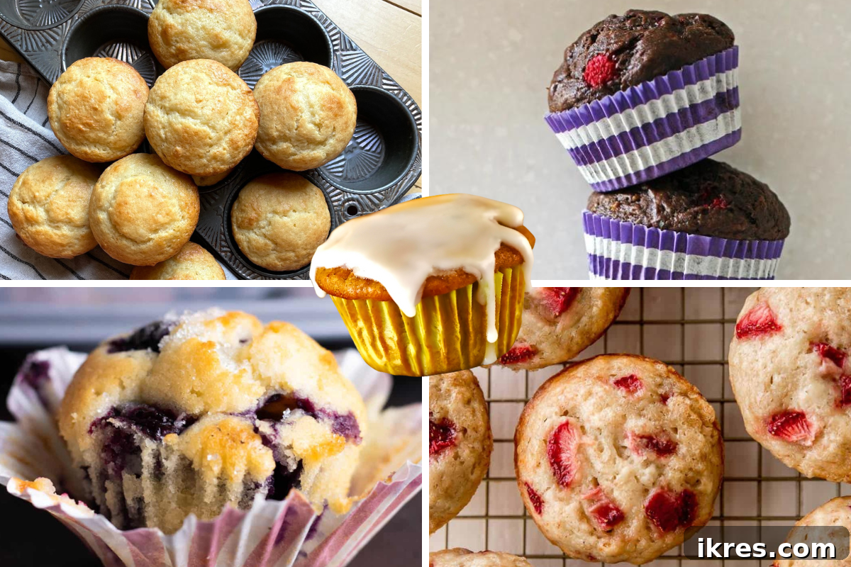 A collage of various back-to-school muffin recipes for quick and easy breakfasts