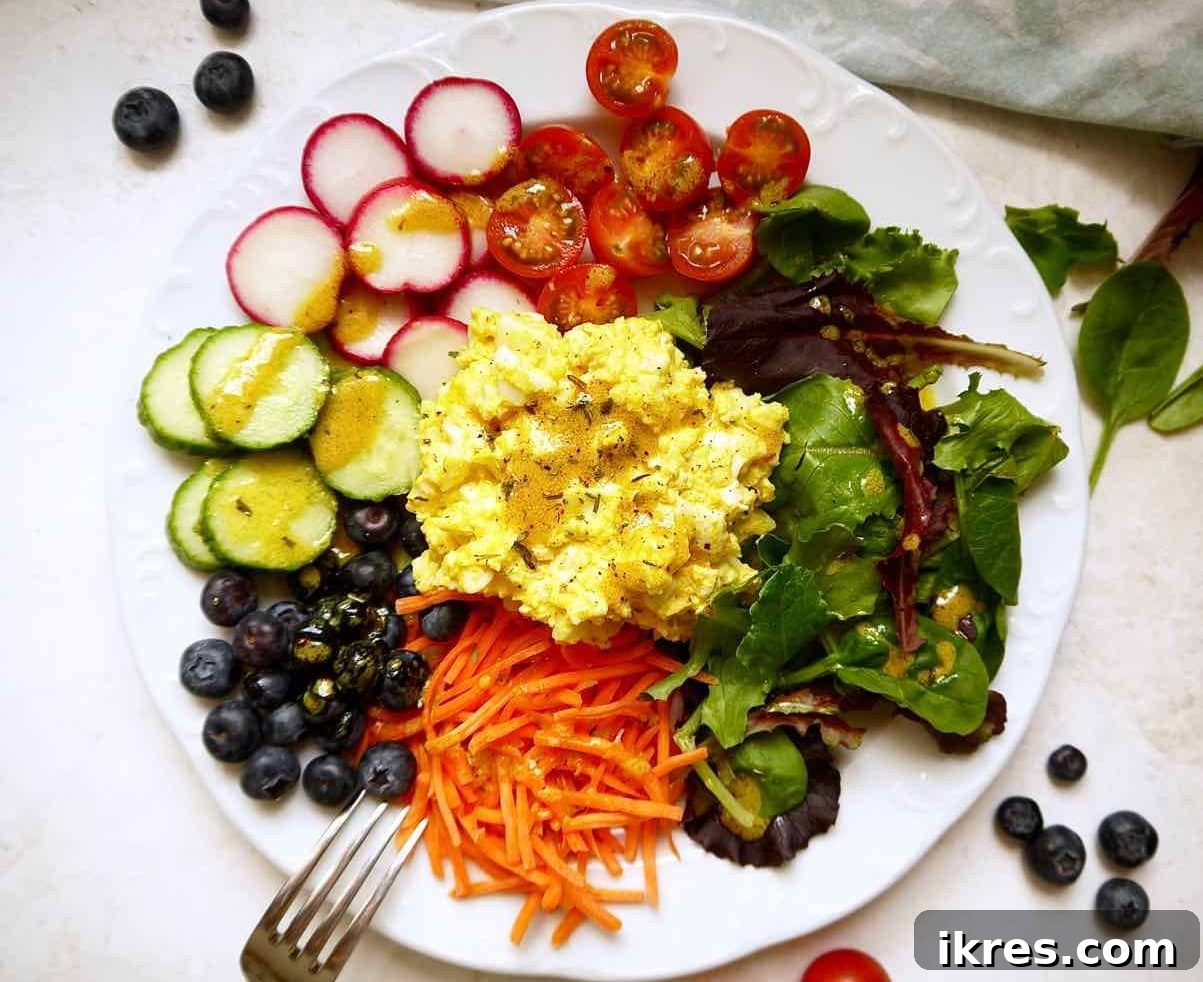 Fresh Garden Egg Salad with Golden Turmeric Dijon 4 Fresh Garden Egg Salad with Turmeric Dijon Dressing {Paleo, Whole30} | Perchance to Cook, www.perchancetocook.com