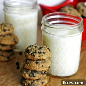 A delightful stack of Oatmeal Chocolate Chip Cookies, wholesome and chewy.