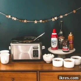 A beautifully arranged Hot Chocolate Bar, brimming with various toppings and stir-ins.