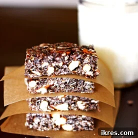 These Dark Chocolate Pretzel Granola Bars make a great afternoon snack, offering a perfect blend of sweet and salty.