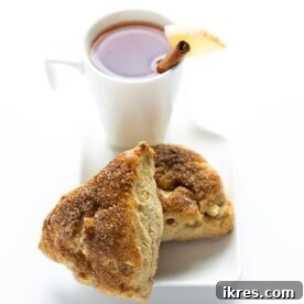 Delicious apple cinnamon scones, perfect for a fall treat.