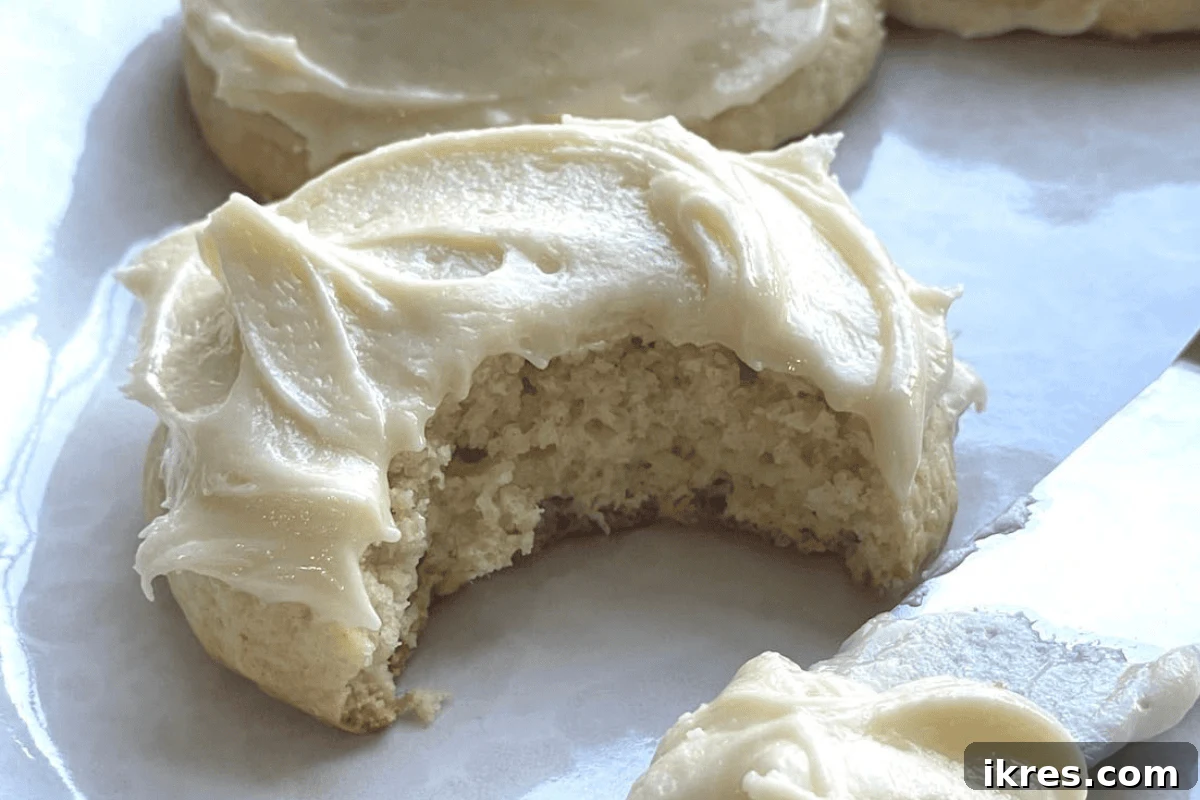 Soft and fluffy Buttermilk Cookies topped with sweet Honey Buttercream Frosting