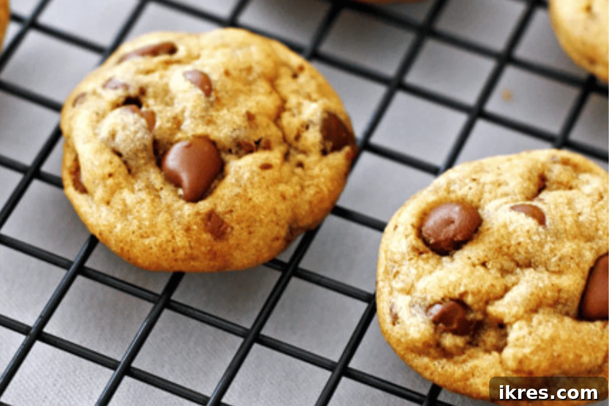 Classic, soft, and chewy chocolate chip cookies with a secret ingredient