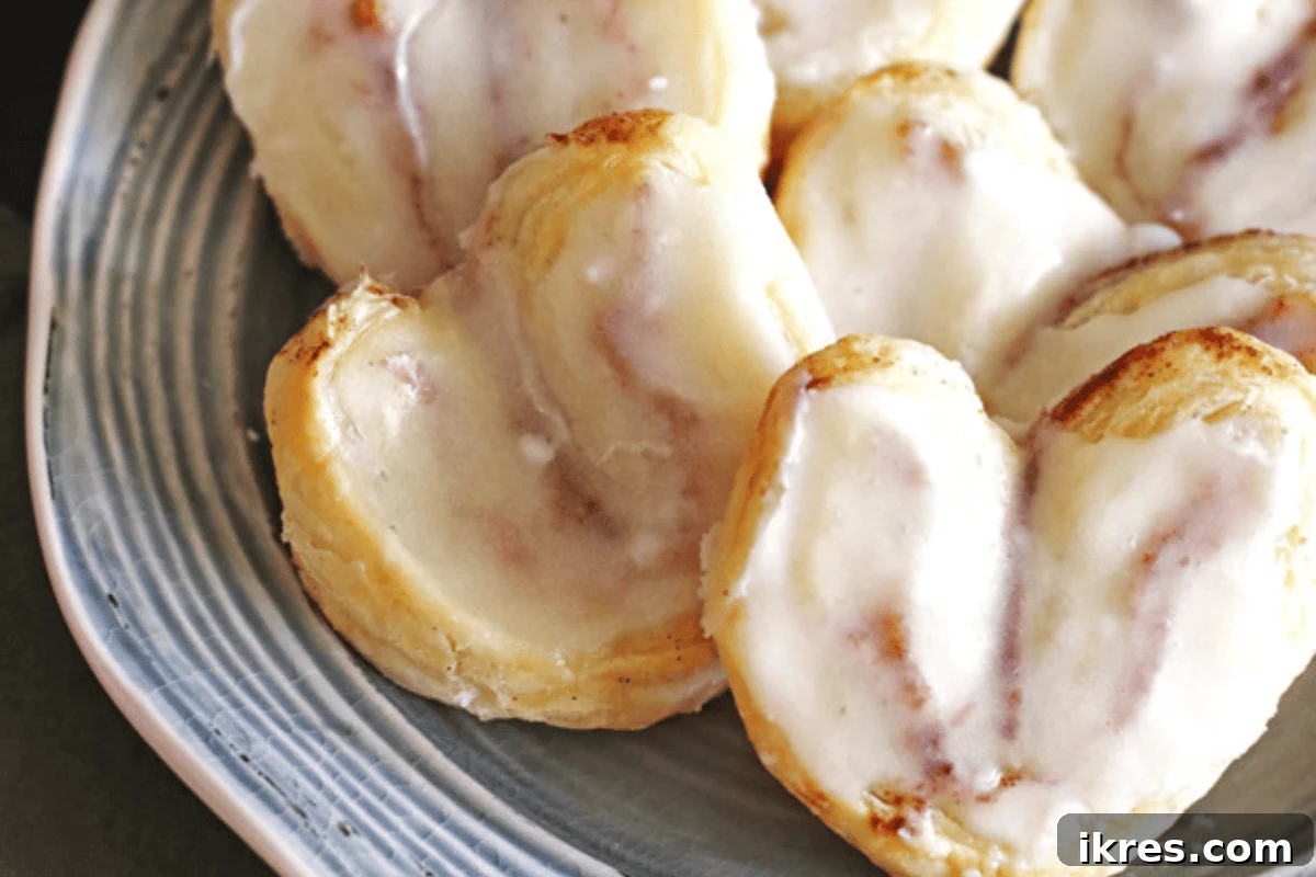 Sweet and soft Cinnamon Puff Pastry Hearts from Buffalo, NY