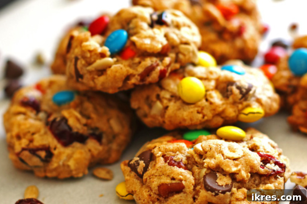 20 Essential Cookie Classics 17 Chewy Trail Mix Cookies, packed with sunflower seeds, dried cranberries, pecans, and chocolate chips.