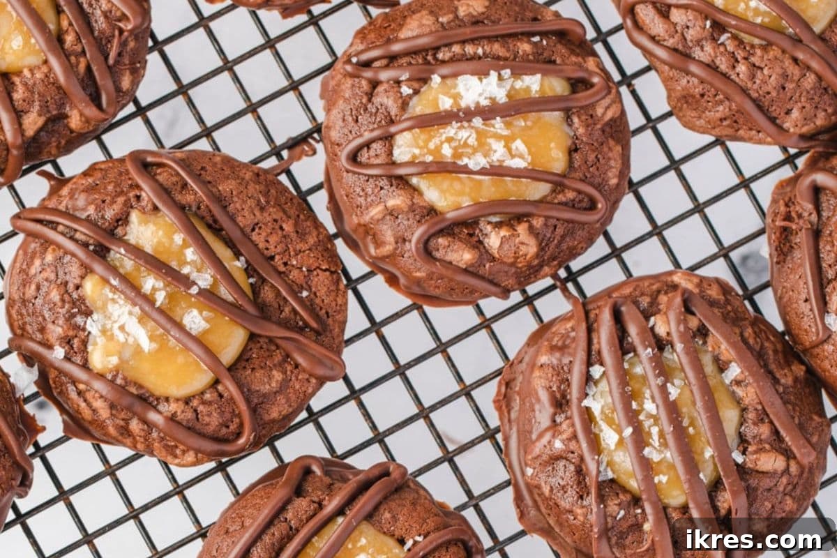20 Essential Cookie Classics 4 Adventureful Cookie copycat, a rich chocolate brownie cookie with a caramel center and sea salt.