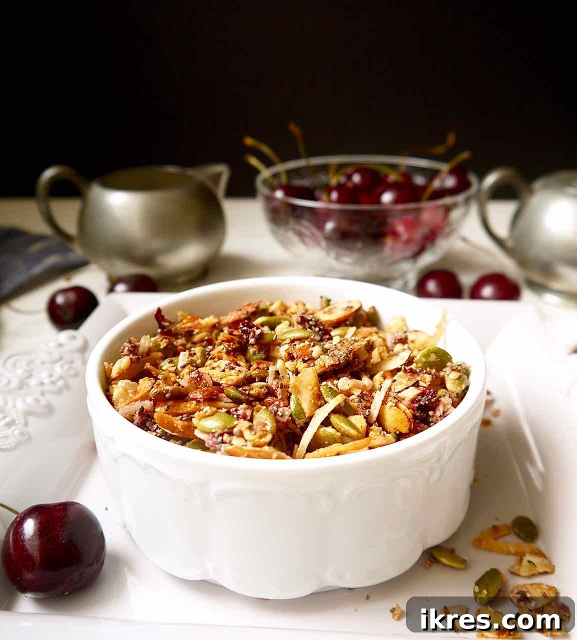Irresistible Grain-Free Cherry Granola 5 Fresh Cherry Grain-free Granola, ready to be enjoyed.