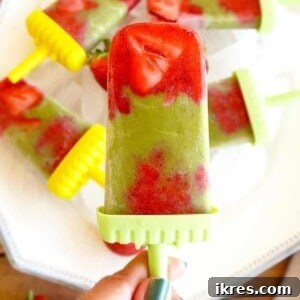 Strawberry and Matcha Green Tea Popsicles {Paleo, Dairy-free}| Perchance to Cook