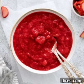 Homemade Rhubarb Sauce, simple and sweet-tart.