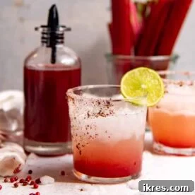 A vibrant Rhubarb Margarita, a refreshing cocktail.