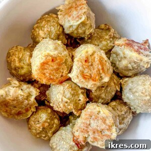 Gluten free baked turkey meatballs in a bowl.