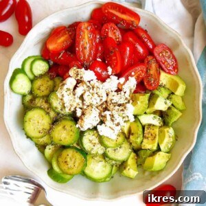 Vibrant Avocado Goat Cheese Salad with Balsamic Drizzle 8 Close-up of Cucumber Tomato Avocado Salad with Goat Cheese