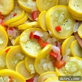 Buttery yellow squash and onions, sautéed.