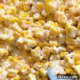 Slow cooker creamed corn, rich and creamy.