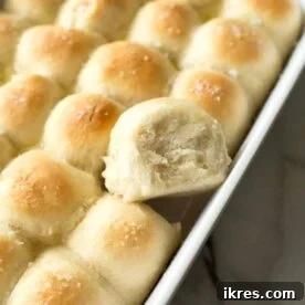 Light and buttery dinner rolls, freshly baked.