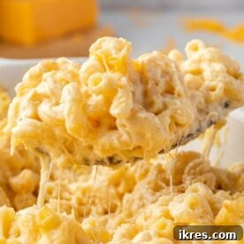 The ultimate six-cheese macaroni and cheese, baked until bubbly.