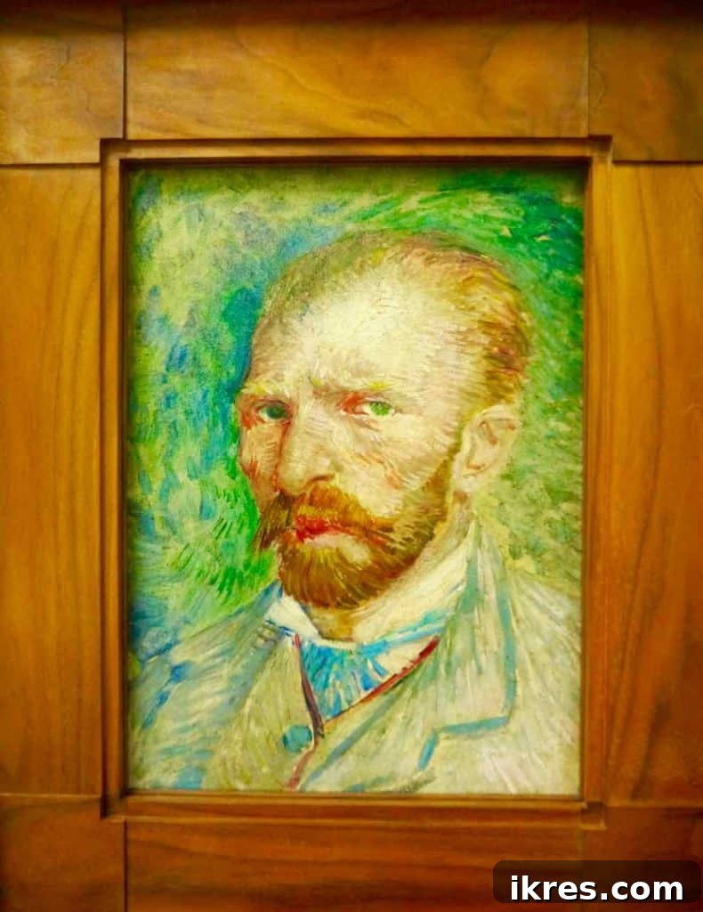 A beautiful landscape painting by Van Gogh, rich in color