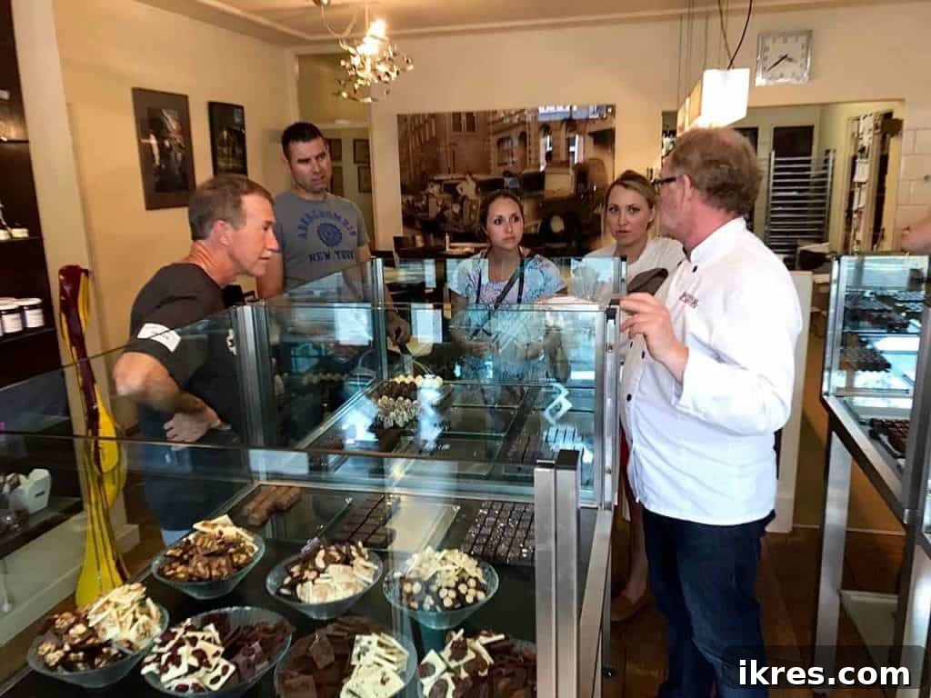Excited reaction to tasting passion fruit chocolate at PUUR