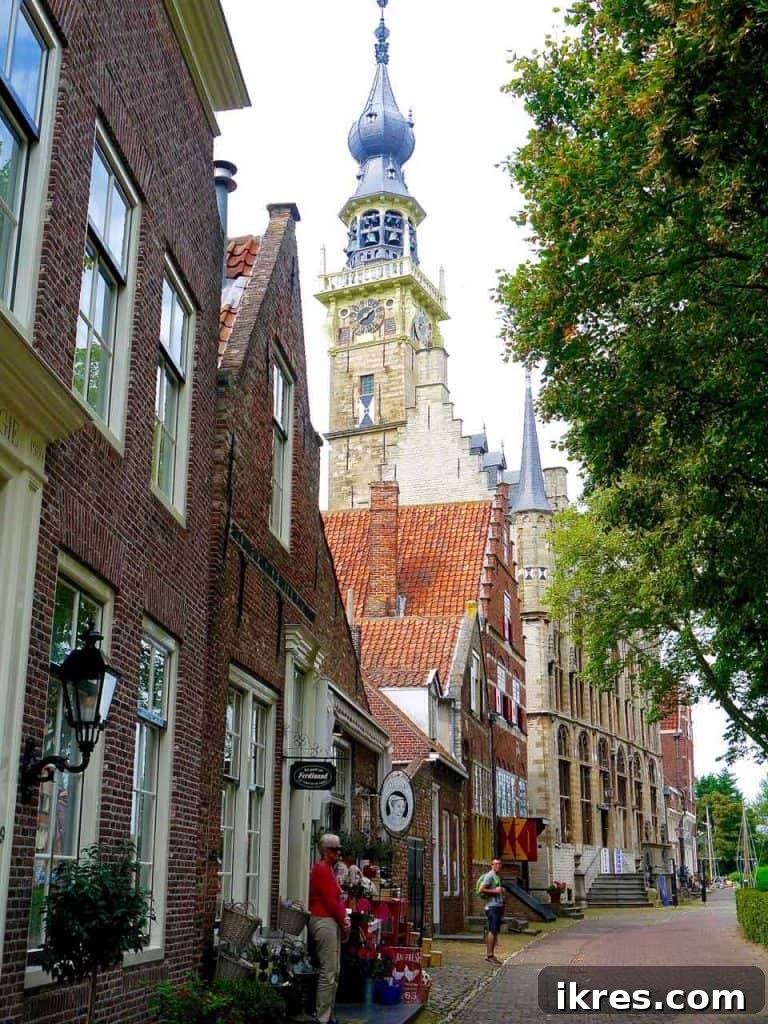Charming harbor and historic houses in the village of Veere