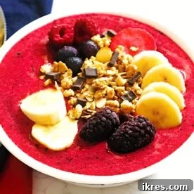 This recipe for Berry Banana Smoothie Bowl is a great breakfast or snack recipe. The recipe can be found at Jeannie's Tried and True Recipes.