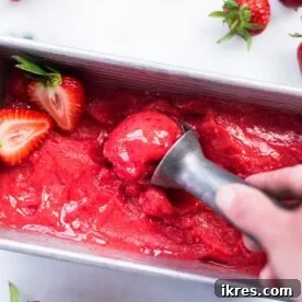3-Ingredient Easy Strawberry Sorbet