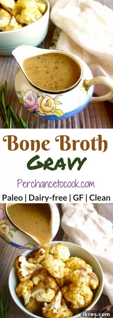 Wholesome Paleo Gluten Free Bone Broth Gravy 11 Beautifully presented Bone Broth Gravy in a serving boat