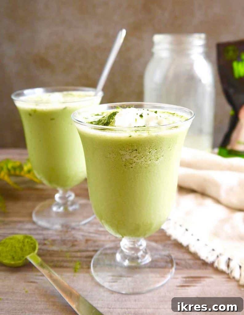 Wholesome Frozen Dairy-Free Matcha Delight 6 Icy Cold Frozen Dairy-free Matcha Latte - A Refreshing Pregnancy Craving