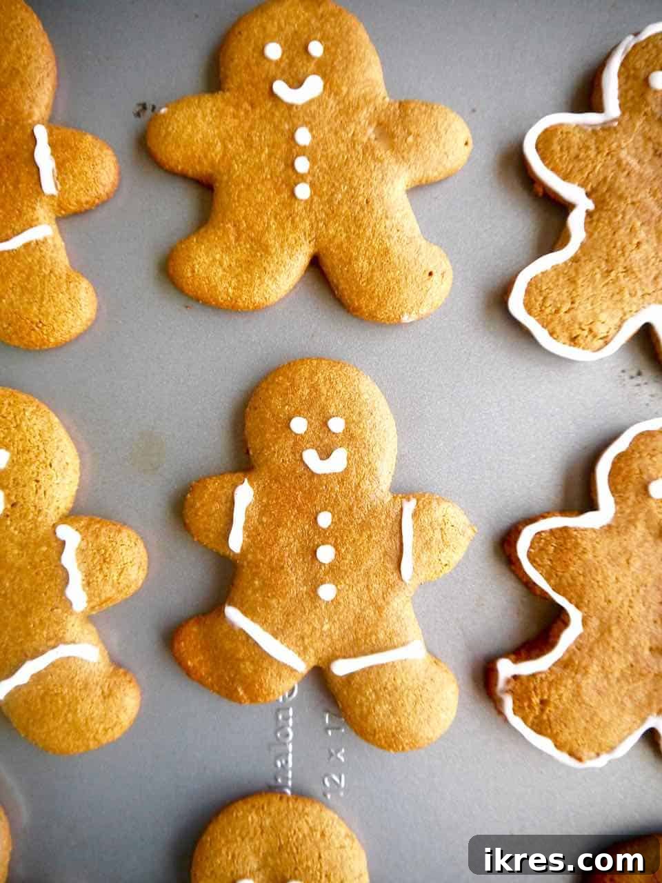 Freshly baked gingerbread men cookies.