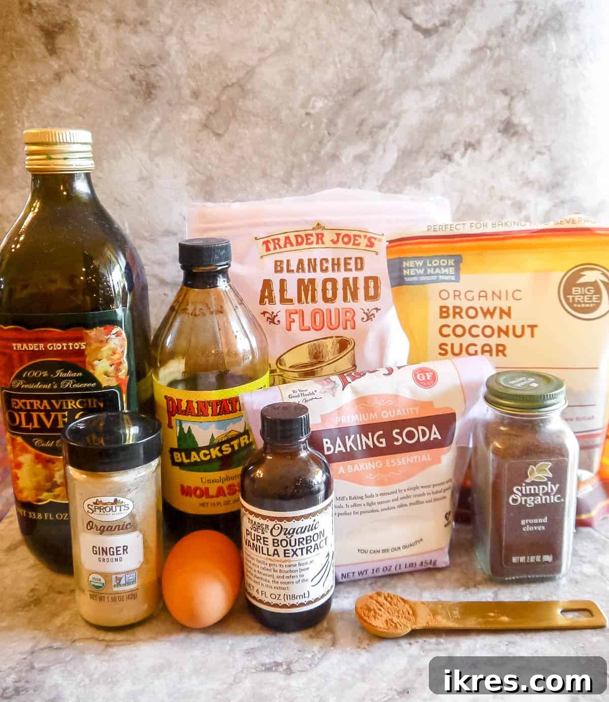 Ingredients for paleo gingerbread men cookies.