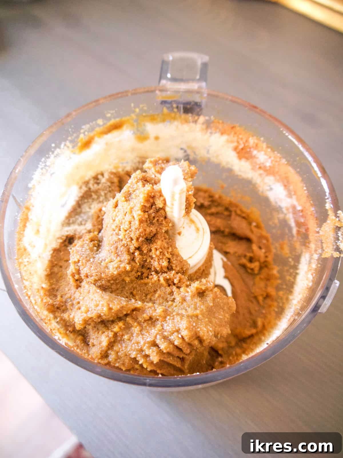 Ingredients in food processor mixed until a dough forms.