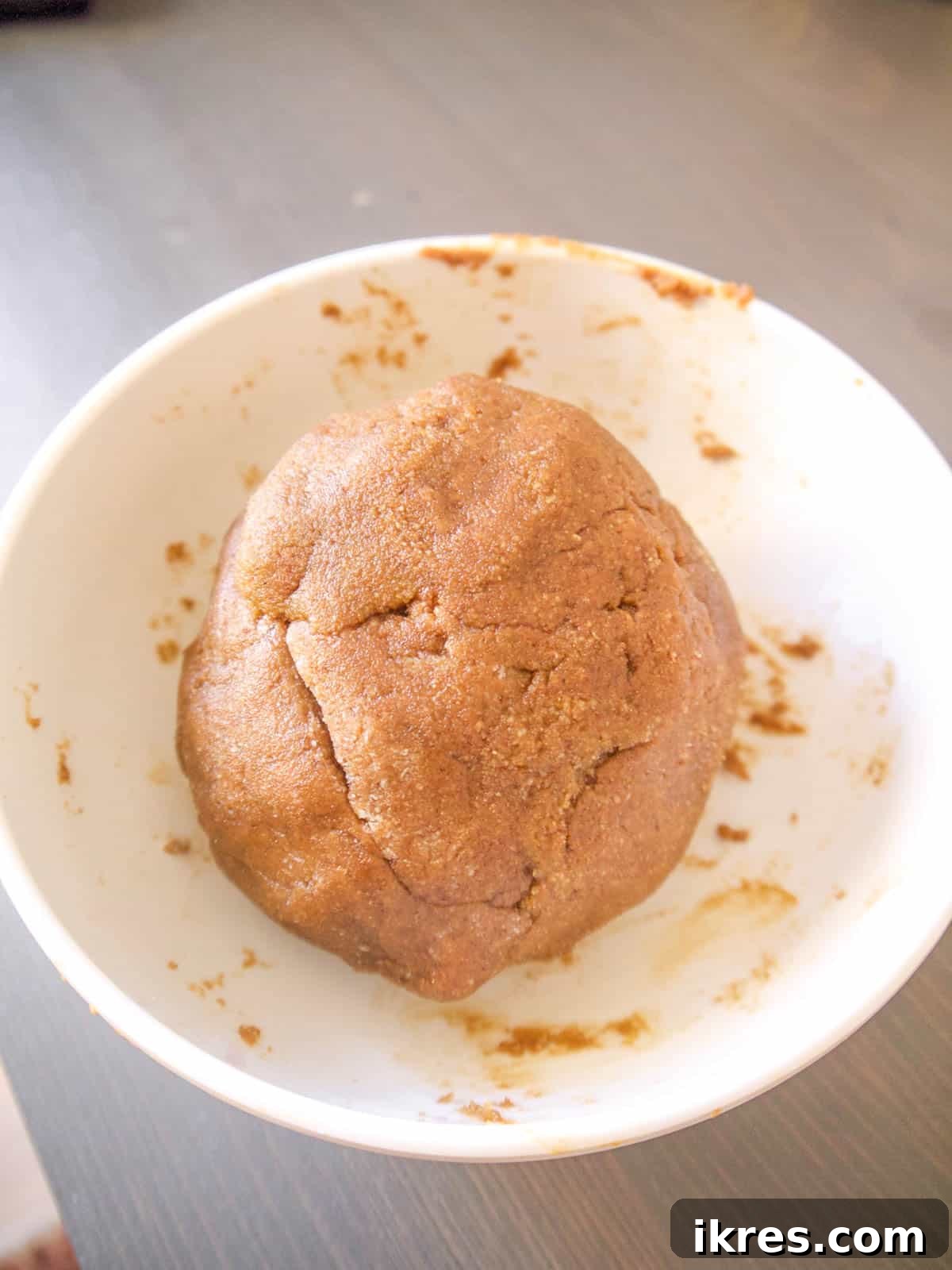 Gingerbread dough rolled into a ball.