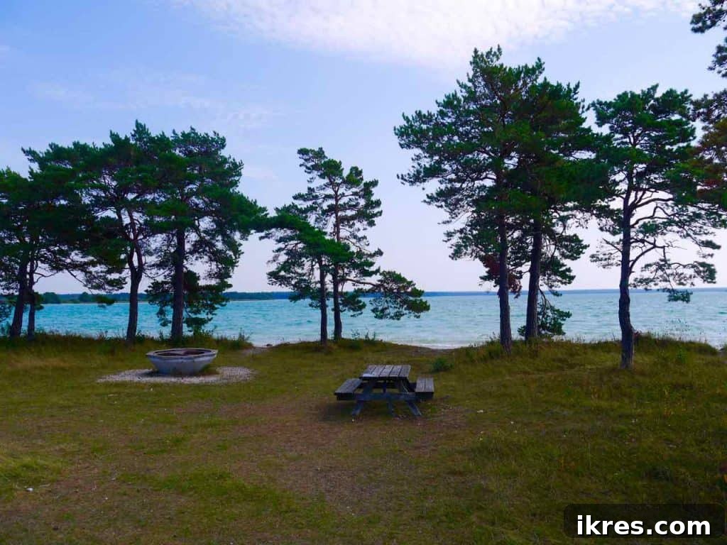 Unidentified beautiful blue lake on Fårö island