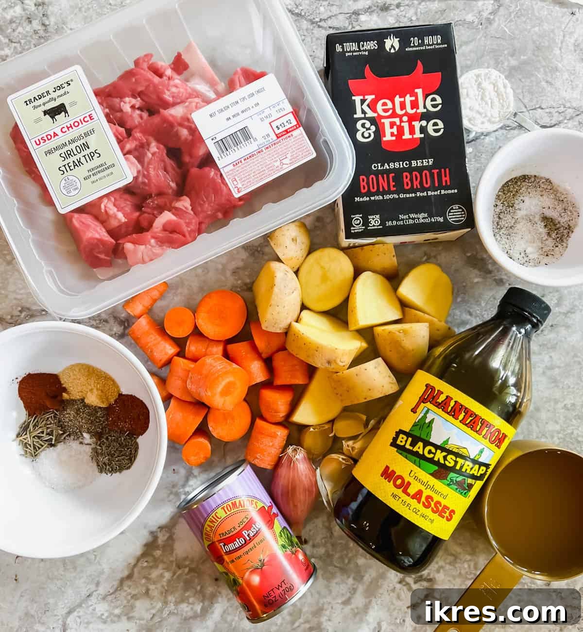 Hearty Slow Cooker Paleo Irish Beef Stew Gluten Free Whole30 4 Ingredients needed to make healthy Irish beef stew.