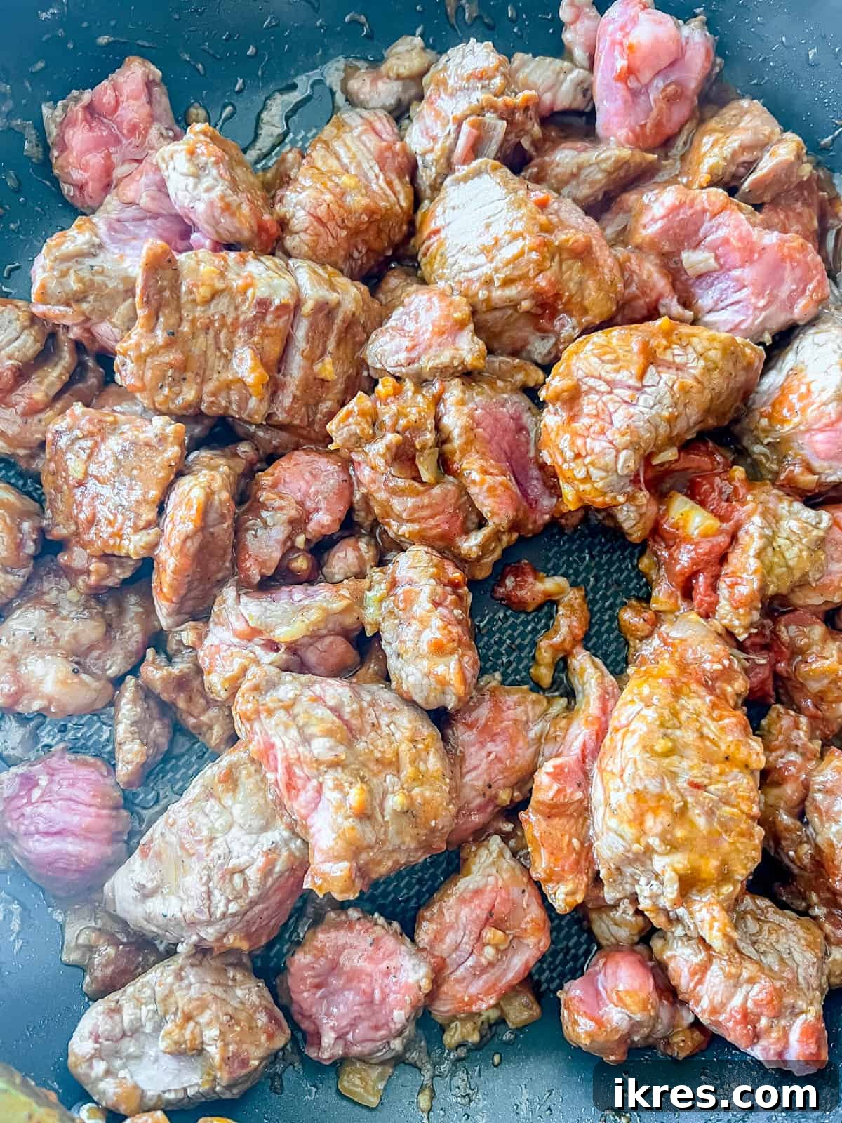 Hearty Slow Cooker Paleo Irish Beef Stew Gluten Free Whole30 6 Seared beef.